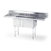 Thumbnail image #1 for Steel Works Stainless 2-Compartment Stainless Steel Sink with 16 x 20 x 12 Bowls and Left/Right 18-Inch Drainboards