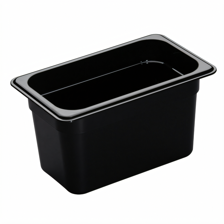 Product image #2 for Cambro H-Pan High Heat 1/4 Size 6-Inch Deep Black Plastic Food Pan