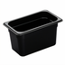Thumbnail image #2 for Cambro H-Pan High Heat 1/4 Size 6-Inch Deep Black Plastic Food Pan