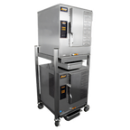 Thumbnail image #1 for AccuTemp Evolution N61201D060 DBL Double-Stacked Connectionless Natural Gas Boilerless Convection Steamer, 2 Compartments, 6 Full-Size Pans Each