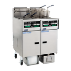 Thumbnail image #1 for Pitco Frialator (Middleby) Solstice Supreme SSHLV14C-2/14T-2/FD Reduced Oil Volume Gas Fryer System, Computer Controls, Built-In Filter, Floor Model