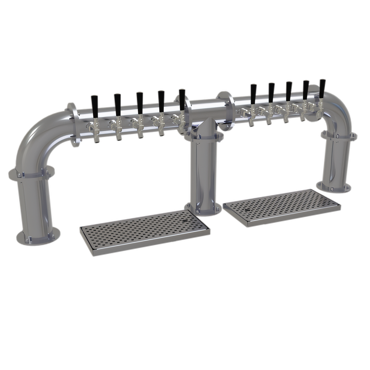 Product image #1 for Glastender Pipe Bridge 10-Faucet Glycol-Cooled Countertop Draft Dispensing Tower