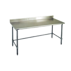 Thumbnail image #1 for Eagle Group Spec-Master T2424STE-BS 24 x 24 Inch Stainless Steel Work Table, 14-Gauge 300 Series Top, 4-1/2-Inch Backsplash, Open Base