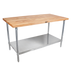 Thumbnail image #1 for John Boos 108-Inch Wood Top Work Table with Adjustable Undershelf, Northern Hard Rock Maple