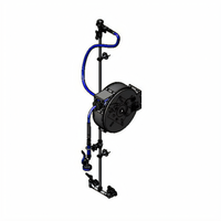 T&S Brass Enclosed Coated Wall-Mount Retractable Hose Reel Assembly with 30 ft Hose and 8 in Mixing Faucet
