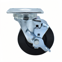 BK Resources 4SBR-1PT-HR-TLB Shelf Casters & Leveling Feet