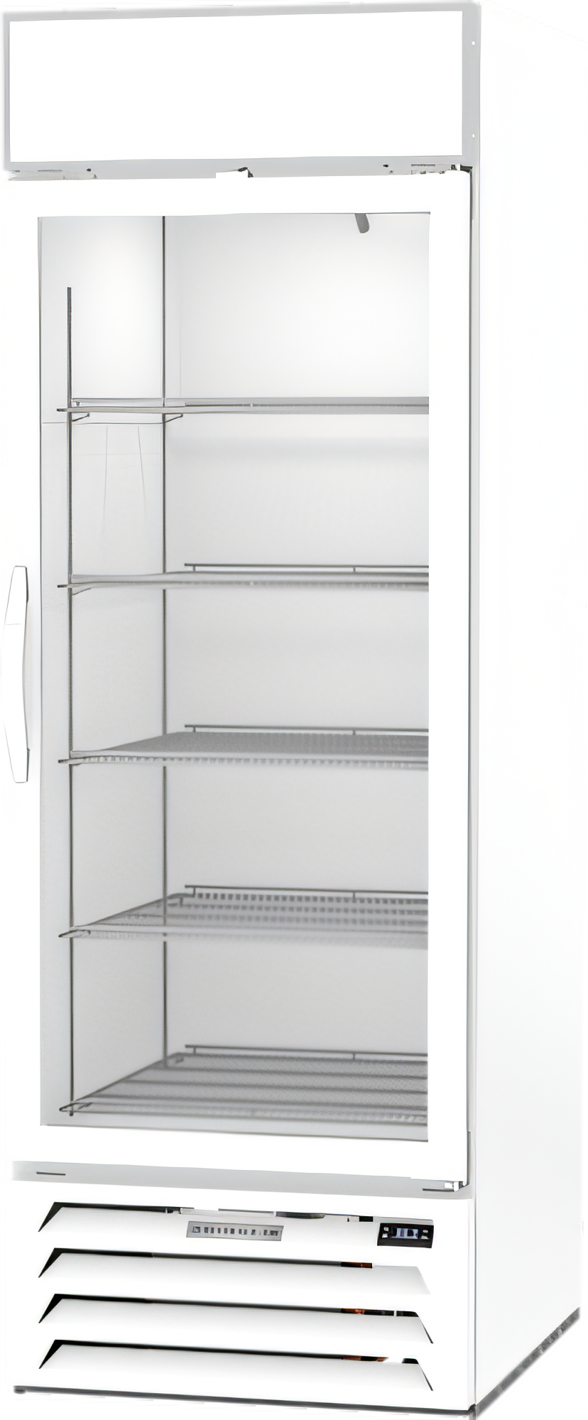Product image #1 for Beverage-Air MarketMax 23.32 Cu. Ft. One-Section Reach-In Glass Door Refrigerated Merchandiser, White