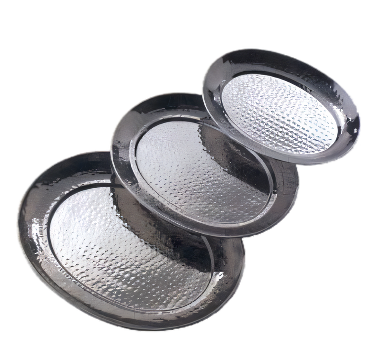Product image #1 for American Metalcraft Hammered Oval Stainless Steel Serving Tray, 17-1/4 x 13-1/4 x 1-1/8 Inches