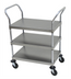 Thumbnail image #1 for Advance Tabco Three-Shelf Stainless Steel Open-Design Utility Bus Cart with Casters, 18 x 27 Inch Shelves