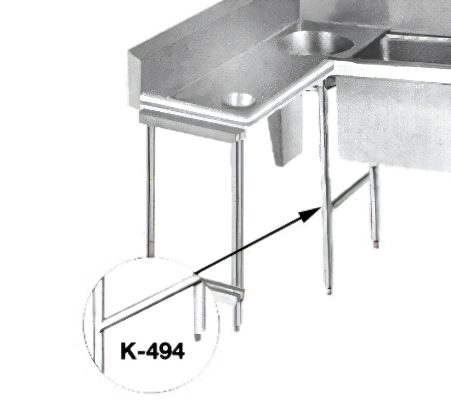 Product image #1 for Advance Tabco Stainless Steel Leg Assembly for Dishtables with Welded Cross Brace