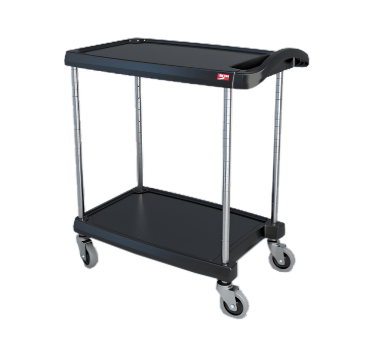 Product image #1 for Metro myCart Series 2-Shelf Polymer Utility Cart, Black, 300 lb Capacity