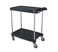 Metro myCart Series 2-Shelf Polymer Utility Cart, Black, 300 lb Capacity