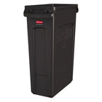 Thumbnail image #1 for Rubbermaid Commercial Products Slim Jim 1956187 23-Gallon Brown Rectangular Open-Top Plastic Trash Container Case of 4