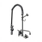 Thumbnail image #1 for T&S Brass EasyInstall B-0133-12WCRBCT Wall-Mount Pre-Rinse Faucet Unit, 8-Inch Centers, 12-Inch Swing Nozzle, 44-Inch Hose
