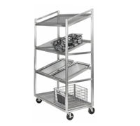 Channel Manufacturing SORT-4 Slanted Aluminum Display Rack with 4 Removable Wire Shelves