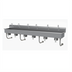 Thumbnail image #1 for Advance Tabco 6-Station Wall-Mounted Multiwash Hand Sink with Knee Valves and Gooseneck Spouts, 120-Inch, 16-Gauge 304 Stainless Steel
