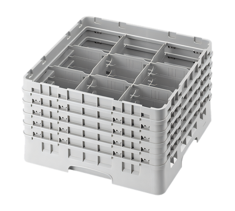 Product image #2 for Cambro Camrack® Full-Size 9-Compartment Beige Glass Rack with 5 Extenders