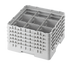 Thumbnail image #2 for Cambro Camrack® Full-Size 9-Compartment Beige Glass Rack with 5 Extenders