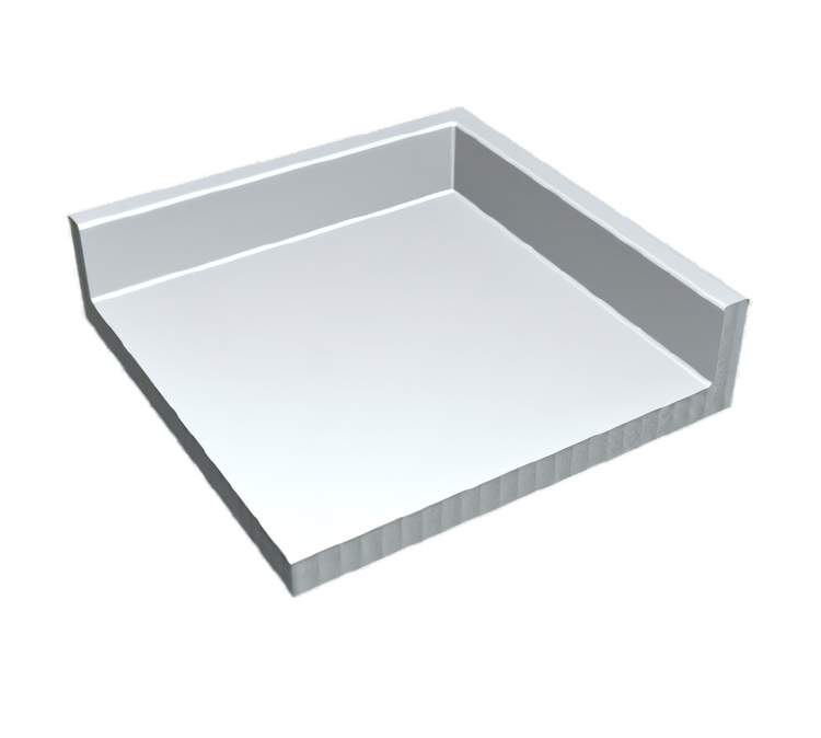 Product image #1 for 90° Inside Corner 16-Gauge 304 Stainless Steel Utility Stand Top with Rear Splash