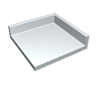 90° Inside Corner 16-Gauge 304 Stainless Steel Utility Stand Top with Rear Splash