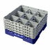 Thumbnail image #2 for Cambro Camrack Full Size 9-Compartment Glass Rack with 4 Soft Gray Extenders, Navy Blue