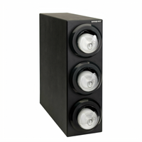 Dispense-Rite Countertop Lid Dispensing Cabinet, 3-Compartment, for 8 to 44 oz. Lids, Black Polystyrene