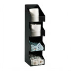 Thumbnail image #1 for Dispense-Rite VCO-4 Countertop Lid and Condiment Organizer, 4-Section Plastic, Black, 21"H x 5-1/4"W x 6-5/8"D