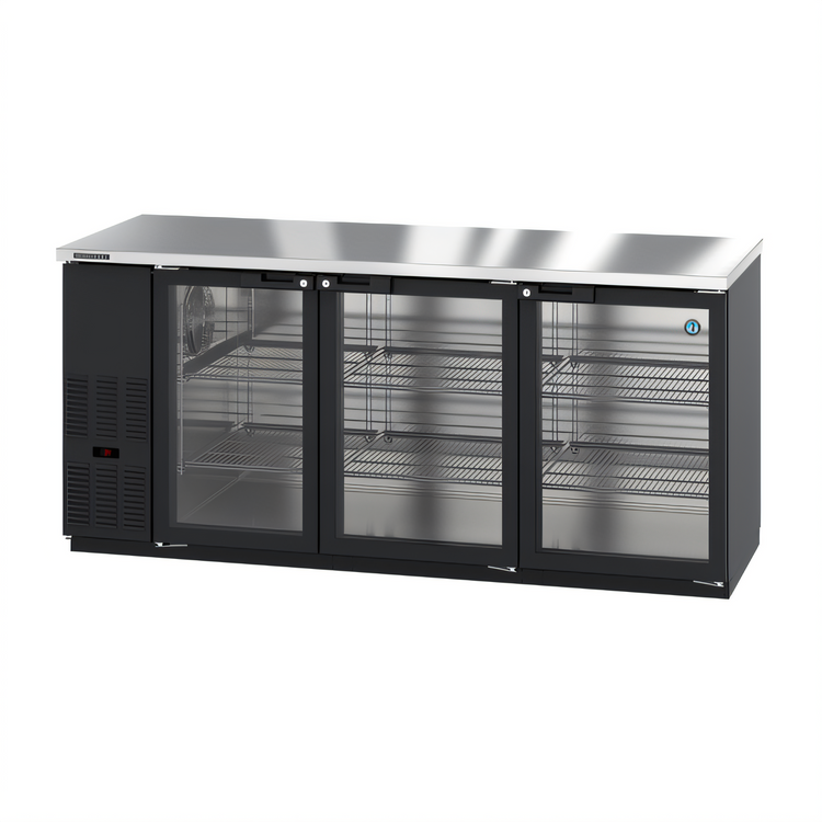 Product image #1 for Hoshizaki 80-Inch Three-Section Reach-In Back Bar Cooler with Glass Swing Doors