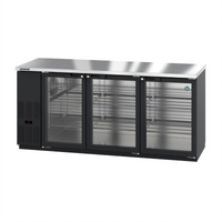 Hoshizaki 80-Inch Three-Section Reach-In Back Bar Cooler with Glass Swing Doors