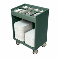 Cambro Tray and Silverware Cart with Pans and Vinyl Cover, 14 x 18 Tray Capacity