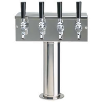 T-Style Countertop Air-Cooled Draft Beer Tower with 4 Faucets