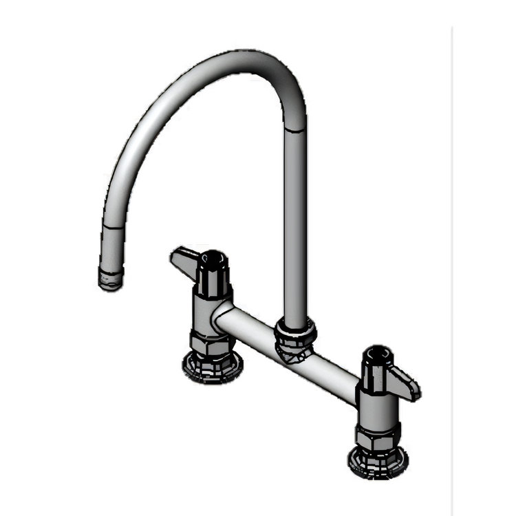 Product image #1 for equip 8-Inch Deck Mount Mixing Faucet with 9-Inch Swivel Gooseneck and Lever Handles