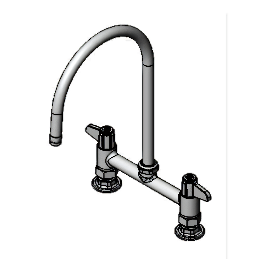 Product image #1 for equip 8-Inch Deck Mount Mixing Faucet with 9-Inch Swivel Gooseneck and Lever Handles