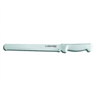 Basics 12-Inch Scalloped Edge Bread Knife with White Polypropylene Handle