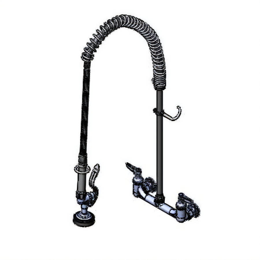 Product image #1 for EasyInstall 8-Inch Wall Mount Pre-Rinse Unit with Accessory Tee and Wall Bracket