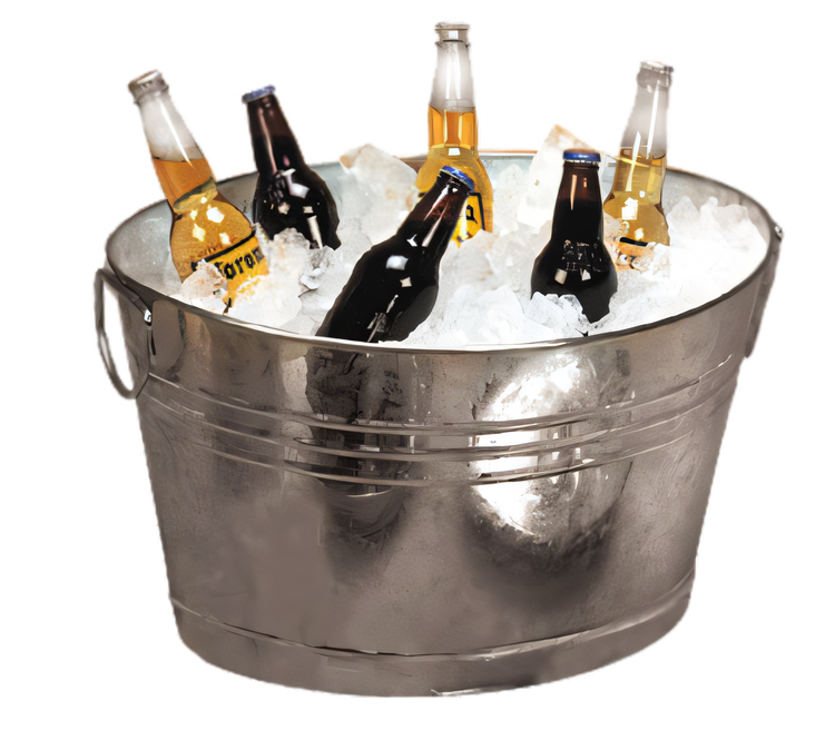 Product image #1 for American Metalcraft Oval Galvanized Tin Cooling Tub, 25 Qt., Side Handles