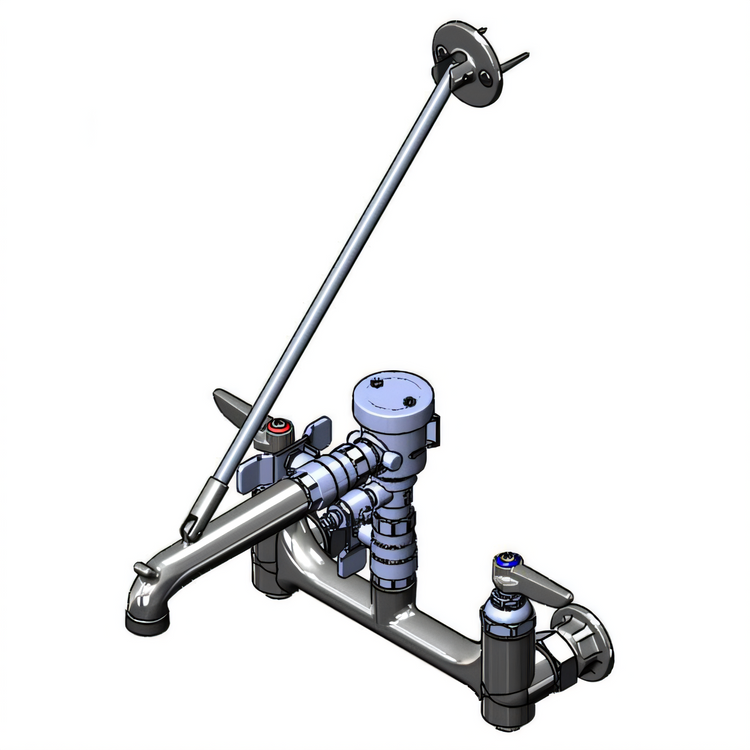 Product image #1 for T&S Brass 8-Inch Wall Mount Service Sink Faucet with Built-In Stops and Vacuum Breaker