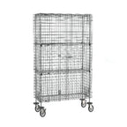 Thumbnail image #1 for Metro Super Erecta SEC35EC-2EZ Mobile Chrome Wire Security Unit with 2 Adjustable Shelves, 52-3/4"W x 21-1/2"D x 68-1/2"H