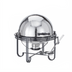 Thumbnail image #1 for Mesa Hammered Stainless Steel 6 Qt Round 180° Roll-Top Chafer