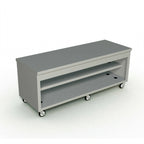 Thumbnail image #1 for Duke Manufacturing Thurmaduke TST-88SS 88" Mobile Solid Top Stainless Steel Utility Counter, 16 Gauge Top, Undershelves, Locking Casters