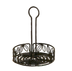Thumbnail image #1 for Ironworks 6-1/4 Inch Round Black Wrought Iron Condiment Rack with Center Handle and Table Number Slot