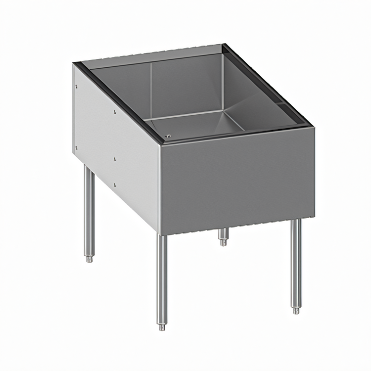Product image #1 for CHOICE Pass-Thru Underbar Stainless Steel Ice Bin, 24 Inch W x 38 Inch D, 175 lb. Capacity