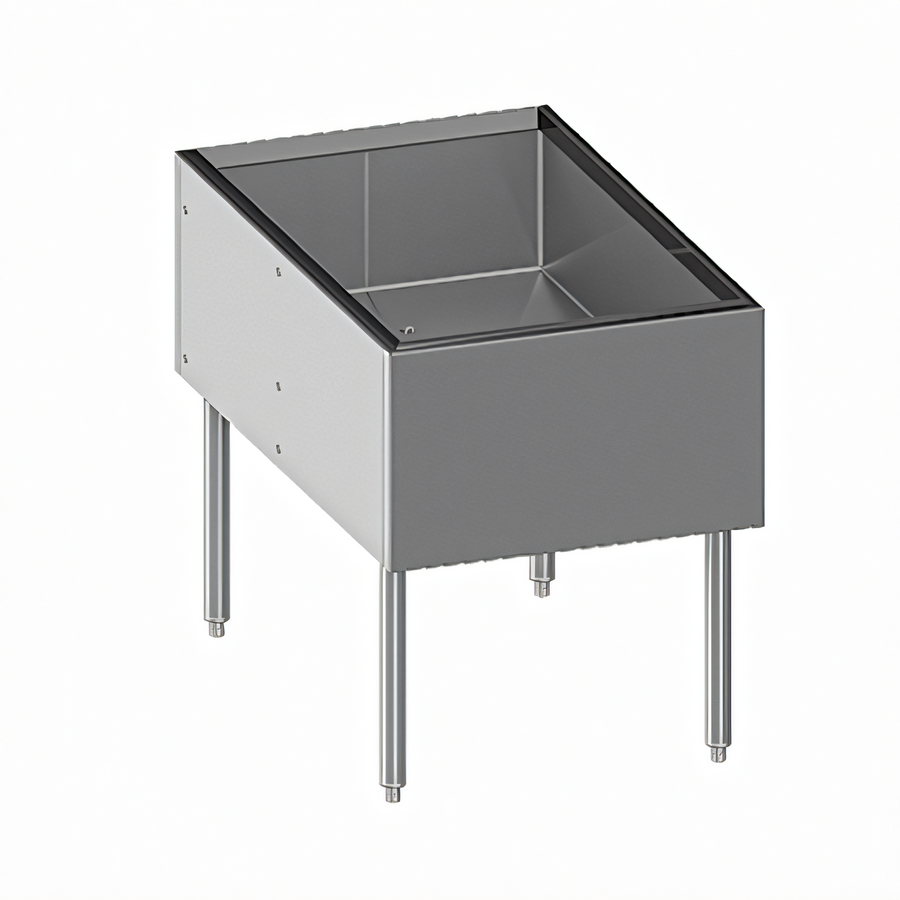 Product image #1 for CHOICE Pass-Thru Underbar Stainless Steel Ice Bin, 24 Inch W x 38 Inch D, 175 lb. Capacity