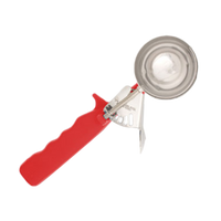 Crestware #24 Deluxe Portion Disher with Thumb Lever and Red Ergonomic Handle