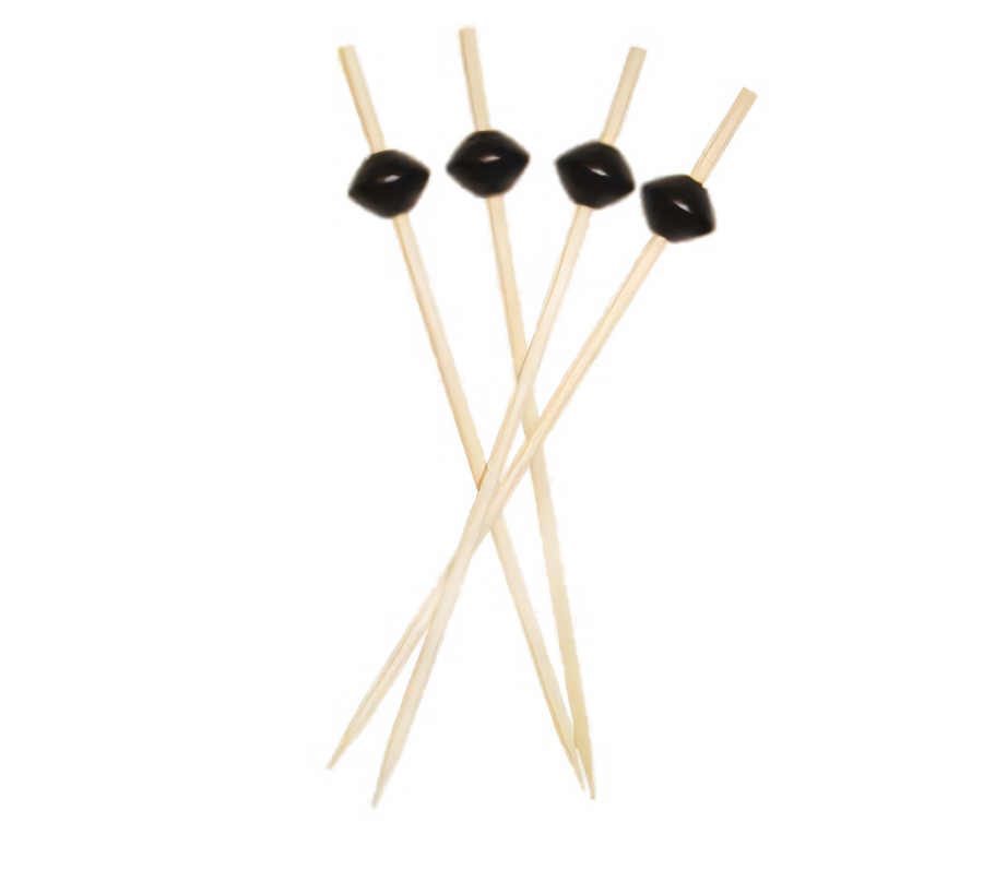 Product image #1 for Black Diamond-Shaped Wood Ball Pick, 25 per Pack, 100 Packs per Case