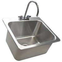 BK Resources Deep Drawn Single-Compartment Drop-In Sink with Faucet and Basket Drain