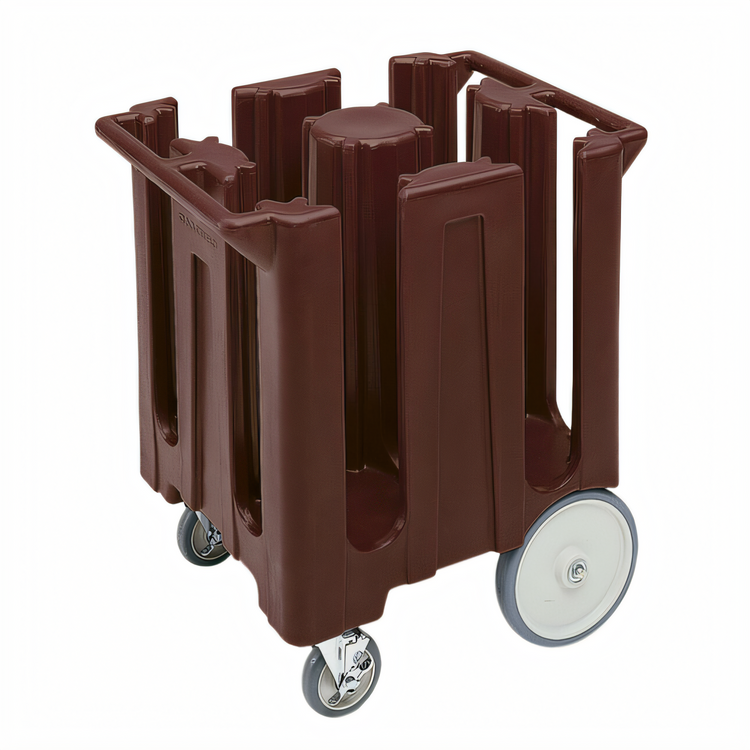 Product image #2 for Cambro DC825131 4-Column Dish Caddy Cart for 8-1/4-Inch Plates, Dark Brown