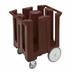 Thumbnail image #2 for Cambro DC825131 4-Column Dish Caddy Cart for 8-1/4-Inch Plates, Dark Brown