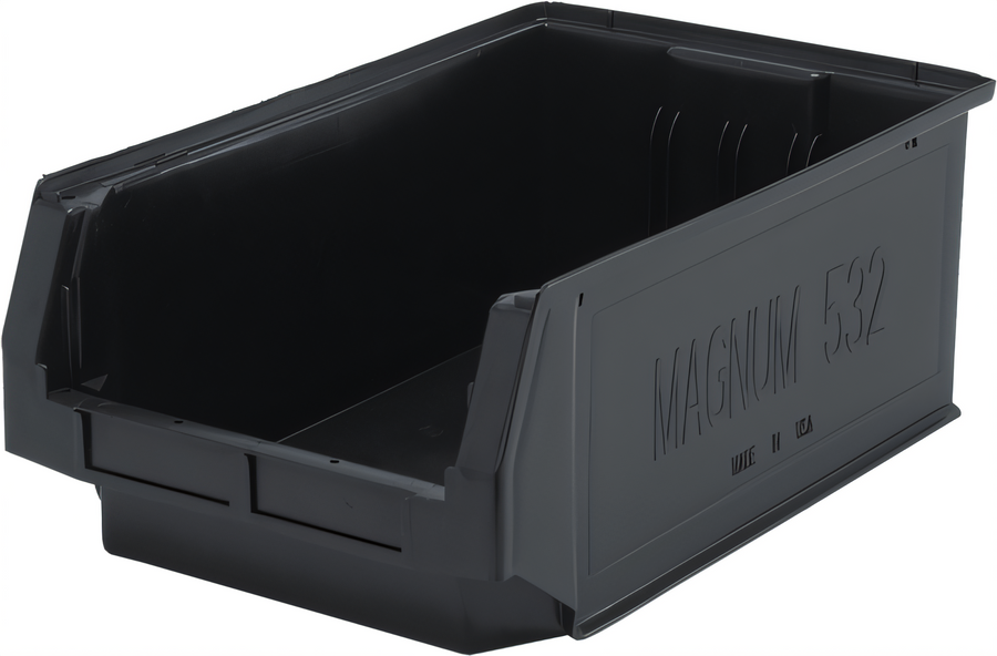 Product image #1 for Quantum Magnum Stackable Shelf Bin, 19-3/4 x 12-3/8 x 7-7/8 Inch, Black