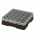 Thumbnail image #2 for Cambro Camrack® Full-Size Low-Profile 25-Compartment Brown Glass Rack with Soft Gray Extender